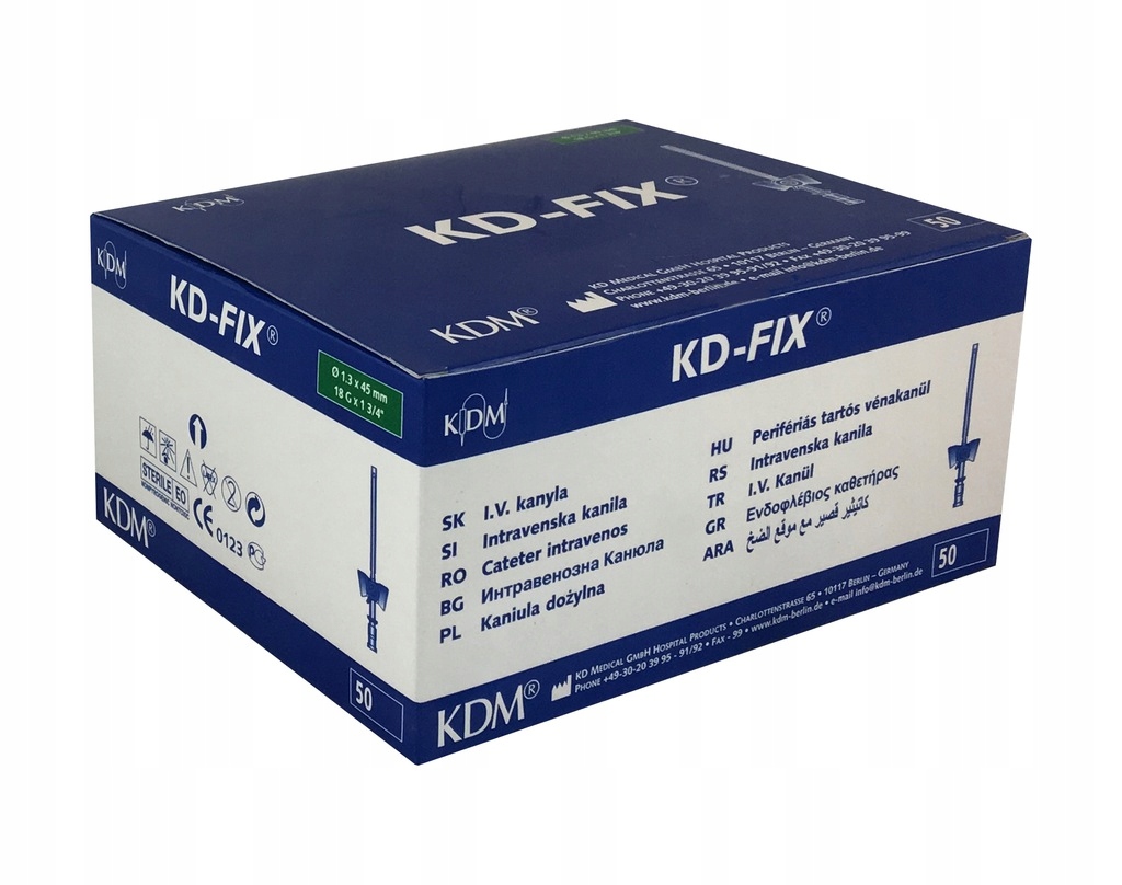 

Kaniula wenflon Kd-fix G18 1,3 x 45 mm Zielona