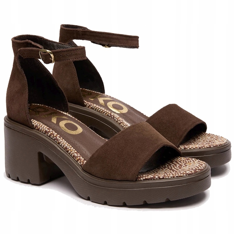 Dámské sandály Ryłko 4RBL1_Q_ _ZW4F Brown čokoládové Kůže VEL.40