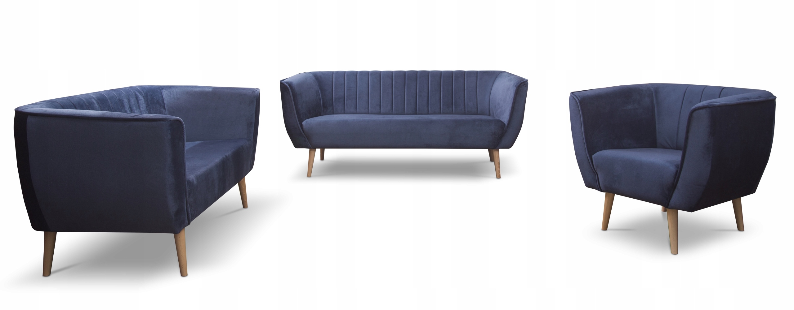 Zestaw sof do salonu w stylu skandynawskim 3 2 1