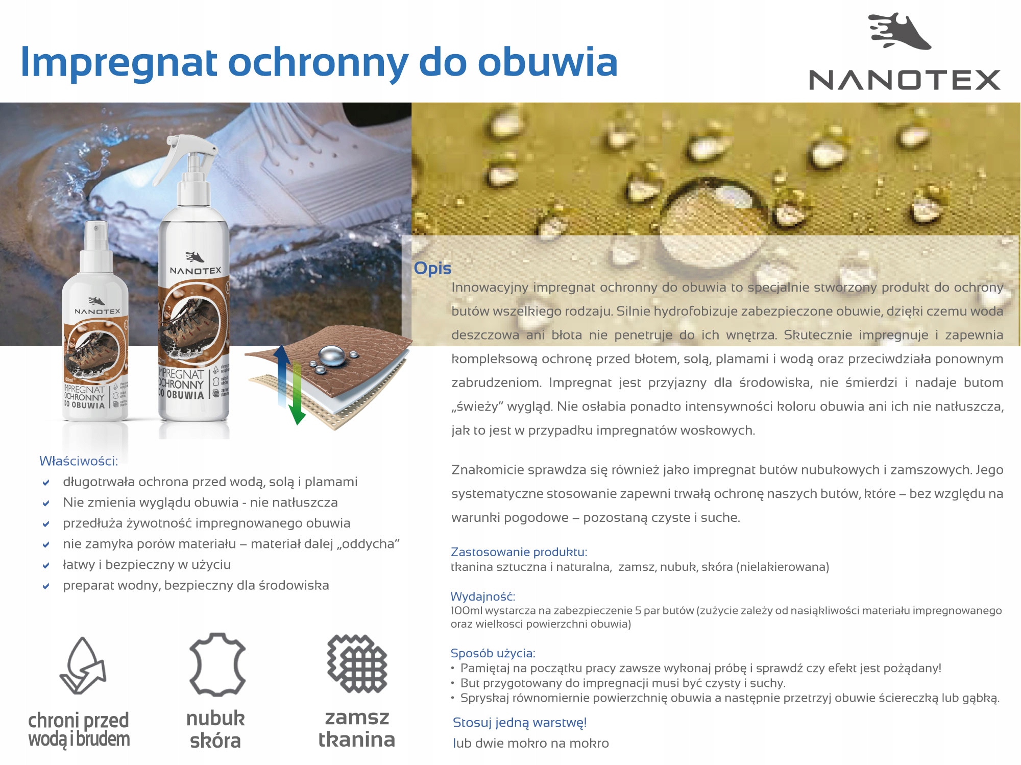 Ochronny, hydrofobowy impregnat do butów 100ml Forma płyn