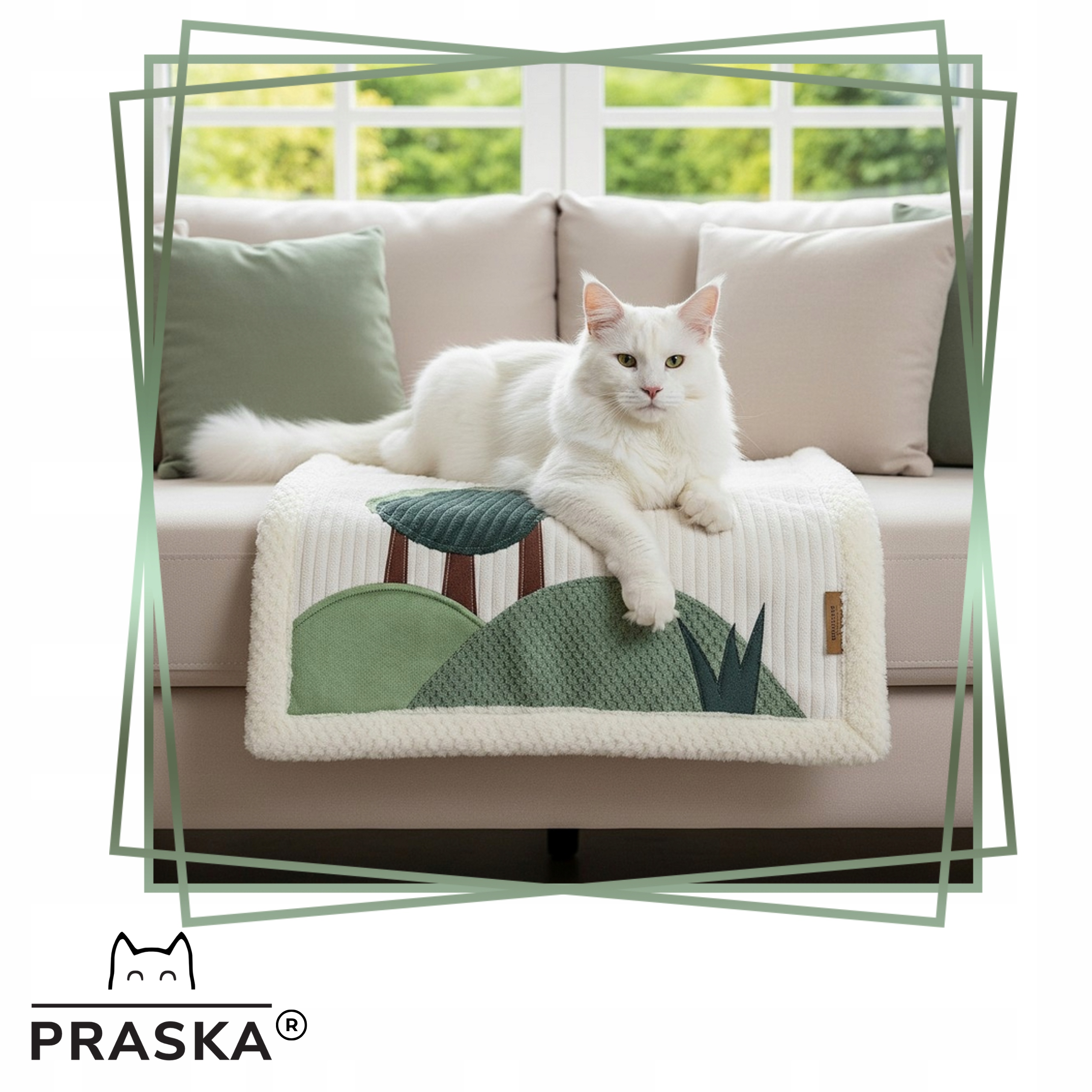 Pražská deka Pelíšek pro kočky 60x50 cm Baby Forest teplá s kožešinou