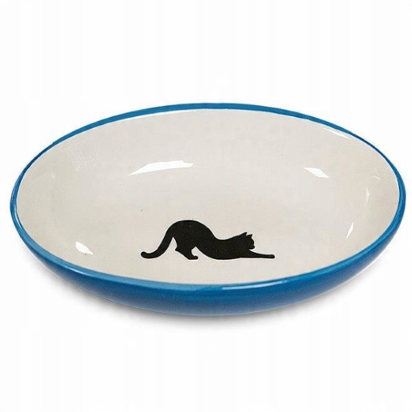

Yarro miska ceramiczna dla kota owalna niebieska