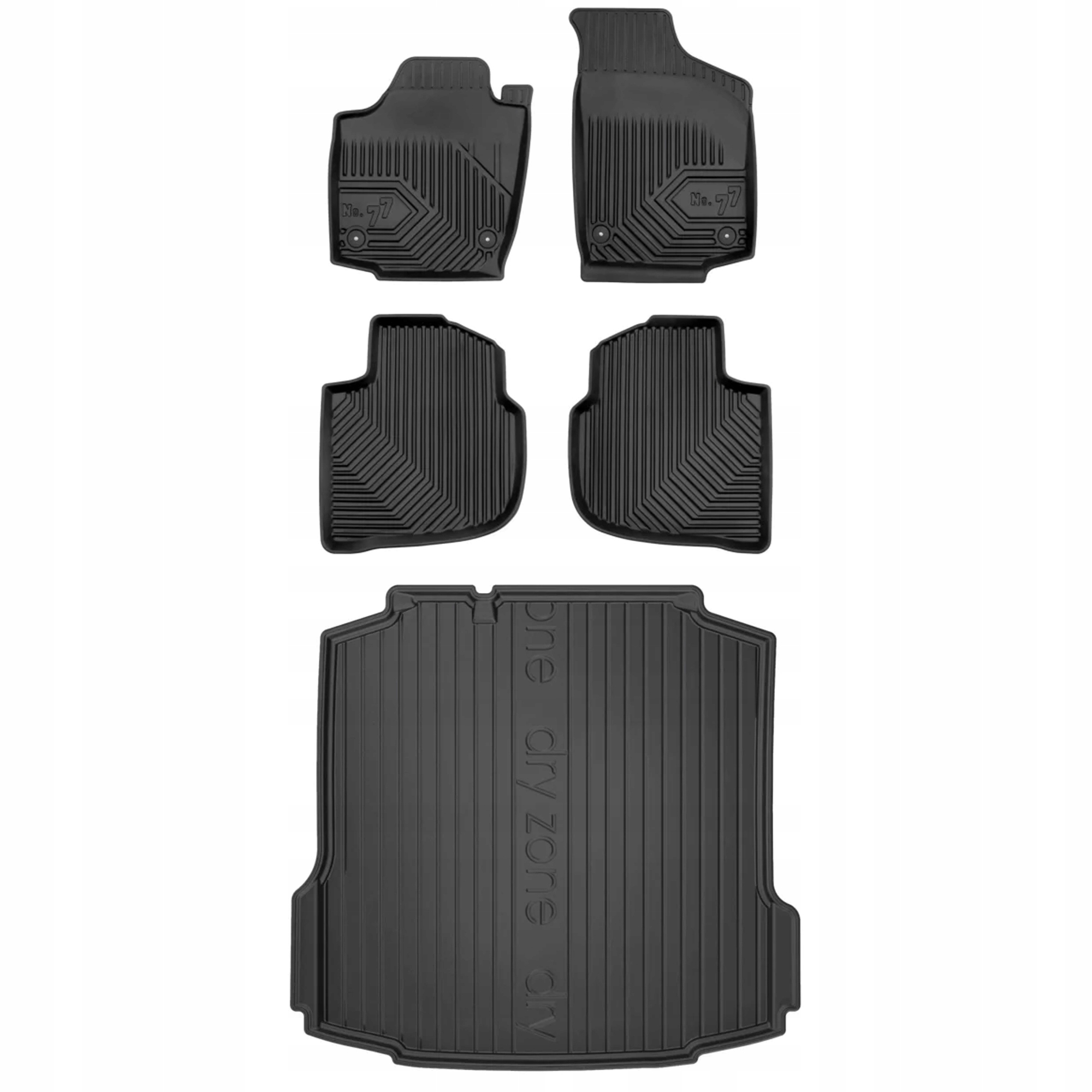 Gumová sada koberčekov a rohoží Škoda Rapid 2012-2019 Liftback, bez regulácie