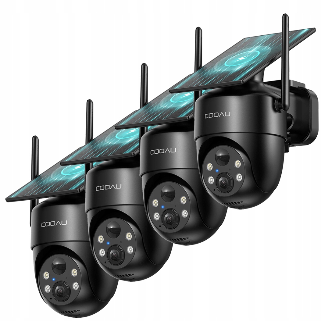 Venkovní Solární Kamera 2K Wifi Bezdrátová Otočná O 360° Černá 4KS