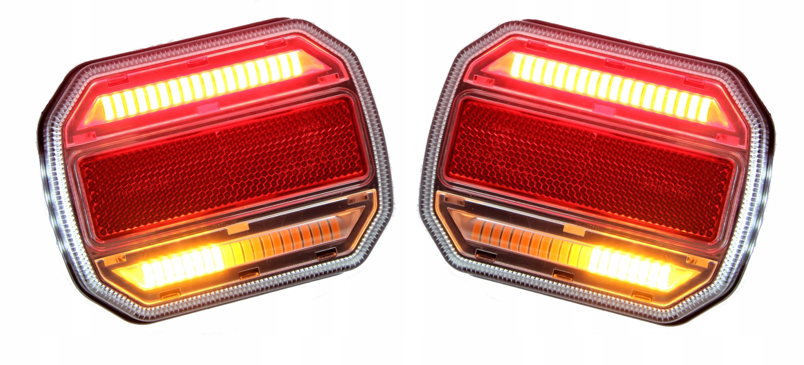 LAMPY LEDOWE TYLNE ZESPOLONE LED DYNAMICZNY KIERUNEK PARA 3 FUNKCJE 12-24V Numer katalogowy części 66065