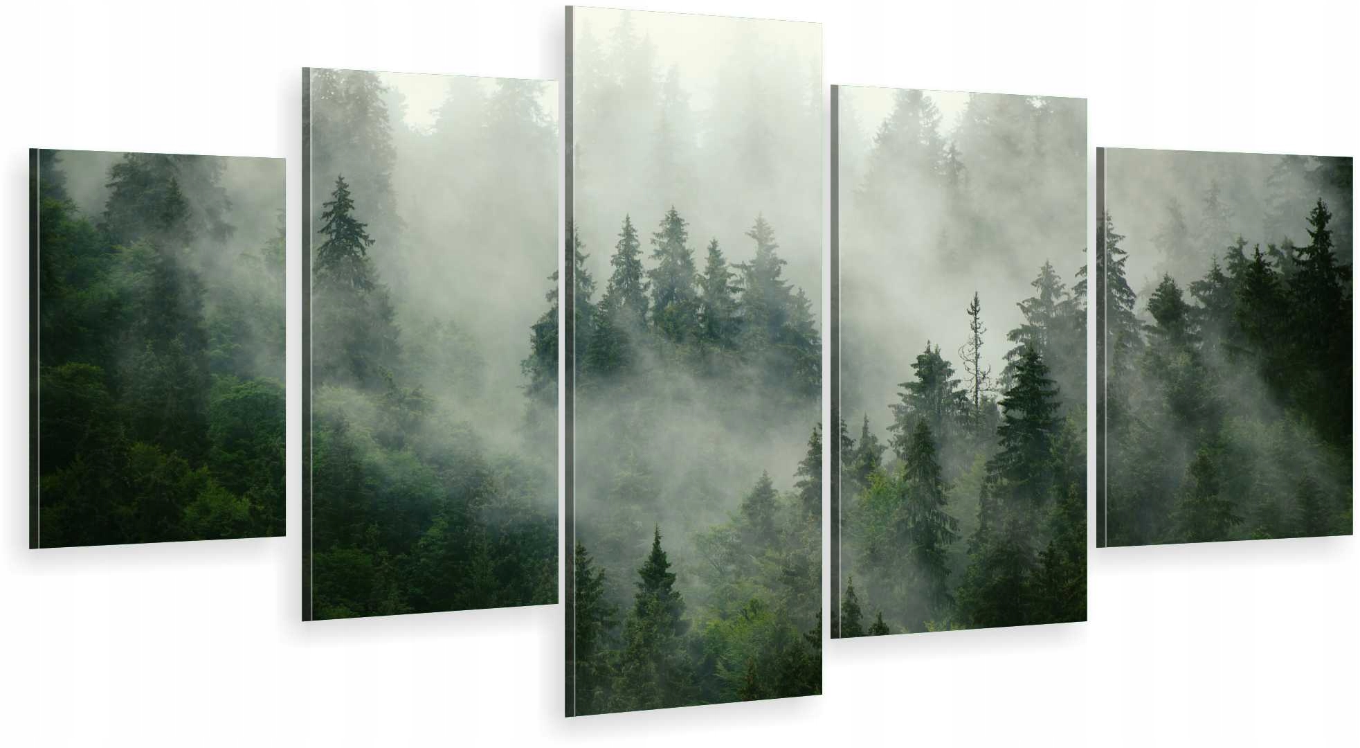 

Obraz na płótnie Las We Mgle góry tryptyk150x90