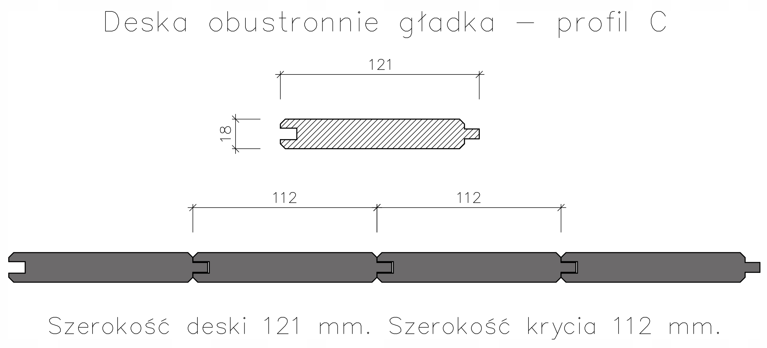 Deska tarasowa/podłogowa boazeria z drewna sosnowego 121x18 mm 100 cm Rodzaj deski deski lite
