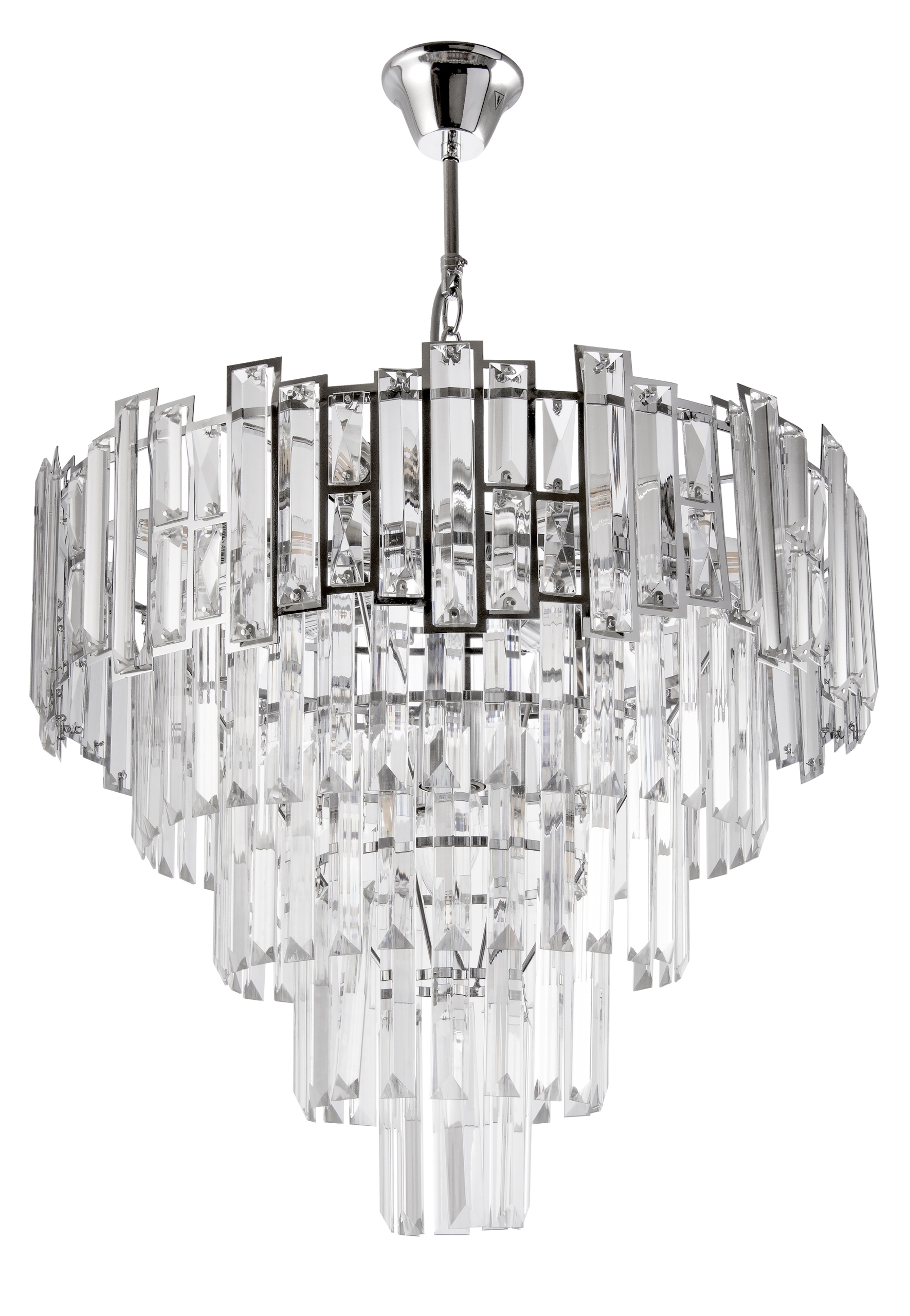 Výjimečný lustr W-e 1812/8 Cr, kuželovitě uspořádané obdélníkové krystaly