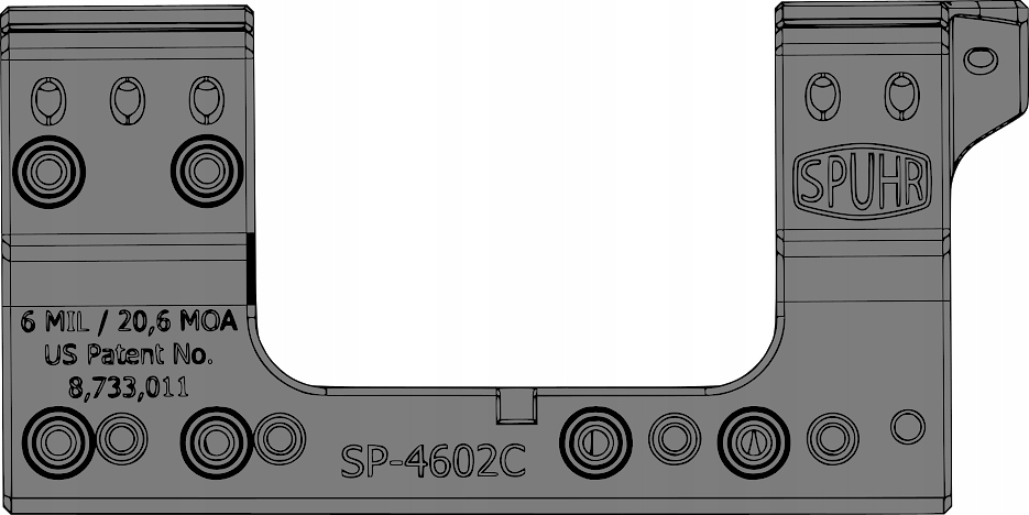 Monoblock Spuhr SP-4602C 34mm H=38mm 20,6MOA