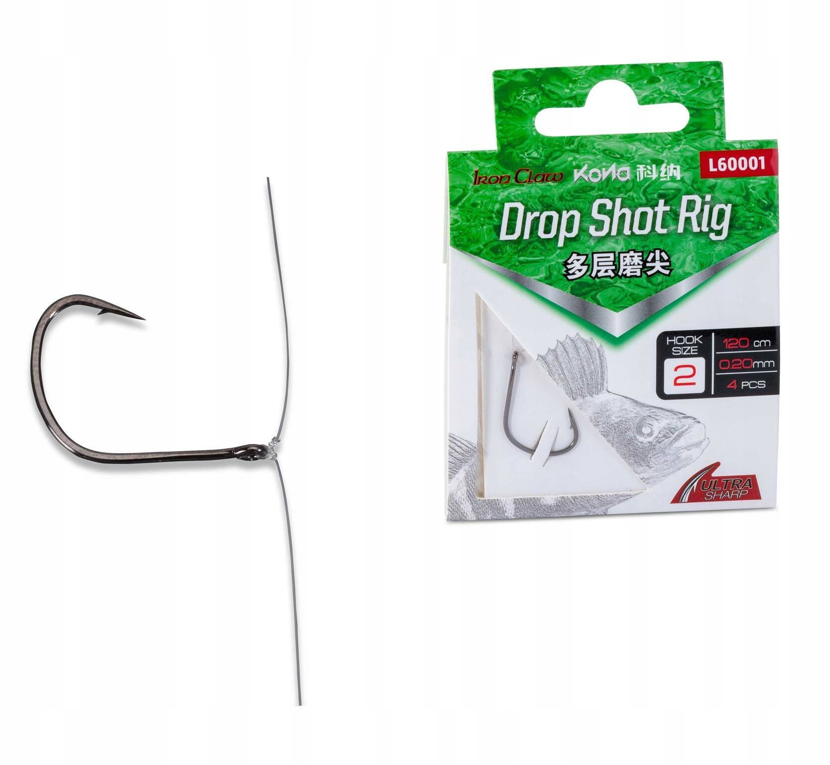 Gotowe Przypony Iron Claw Dropshot Wacky 0,20mm