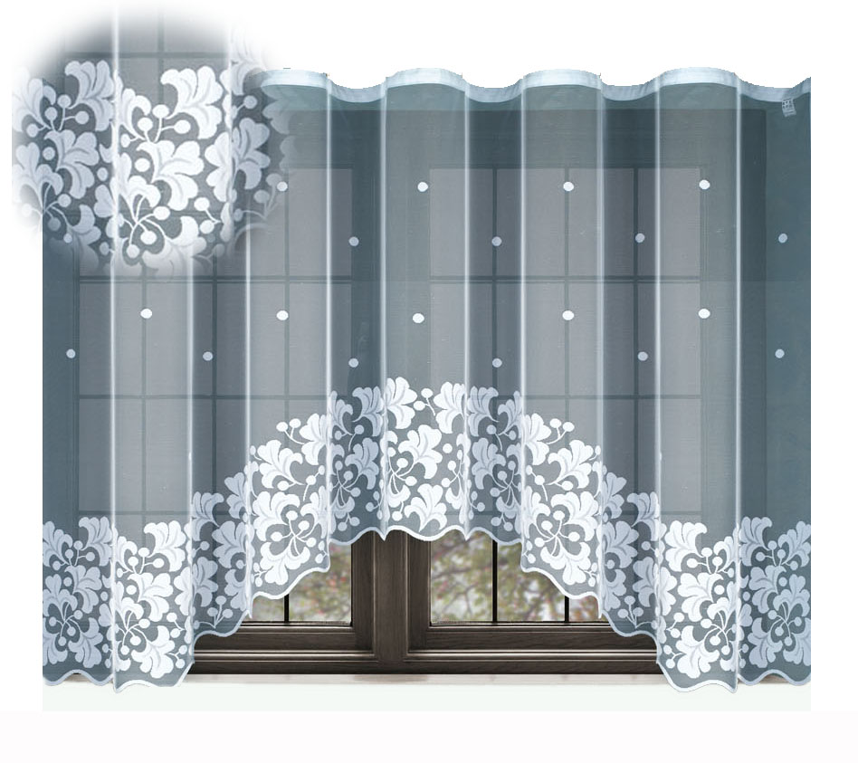 

Firanka klasyczna z taśmą żakard 140x400 cm biała