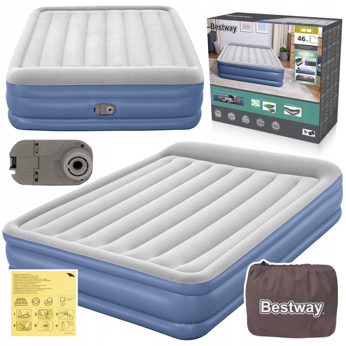 Matrace Dvoulůžková 203x152 cm Vestavěná pumpa Bestway