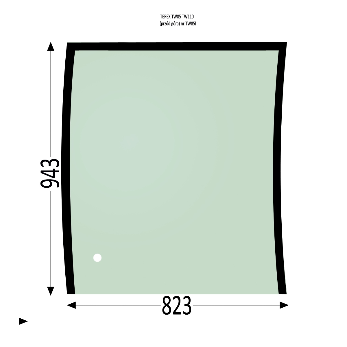 Szyba przednia TEREX TW85 TW110
