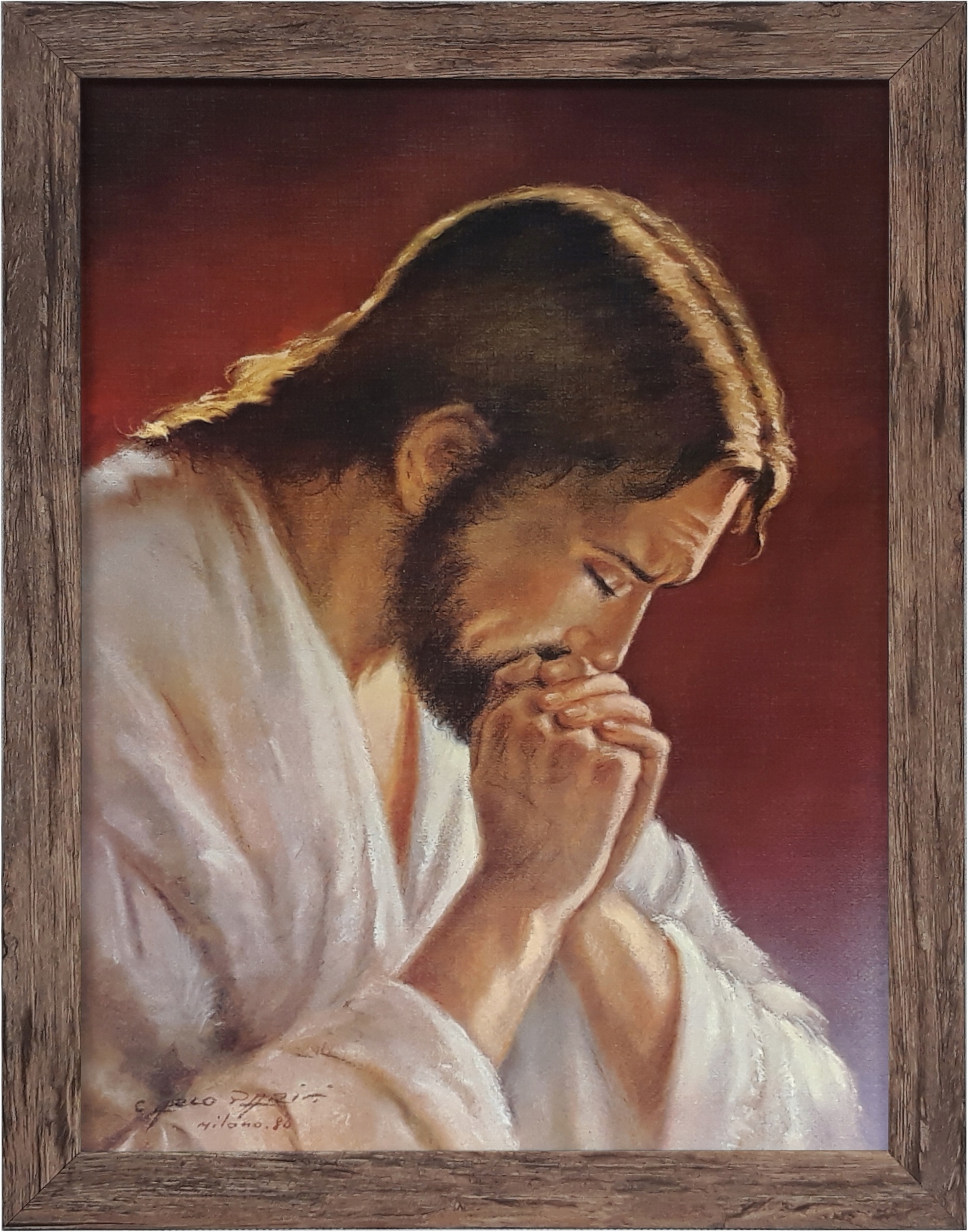 

Obraz 45x35 Jezus Chrystus Modlący Się Dębowa Rama