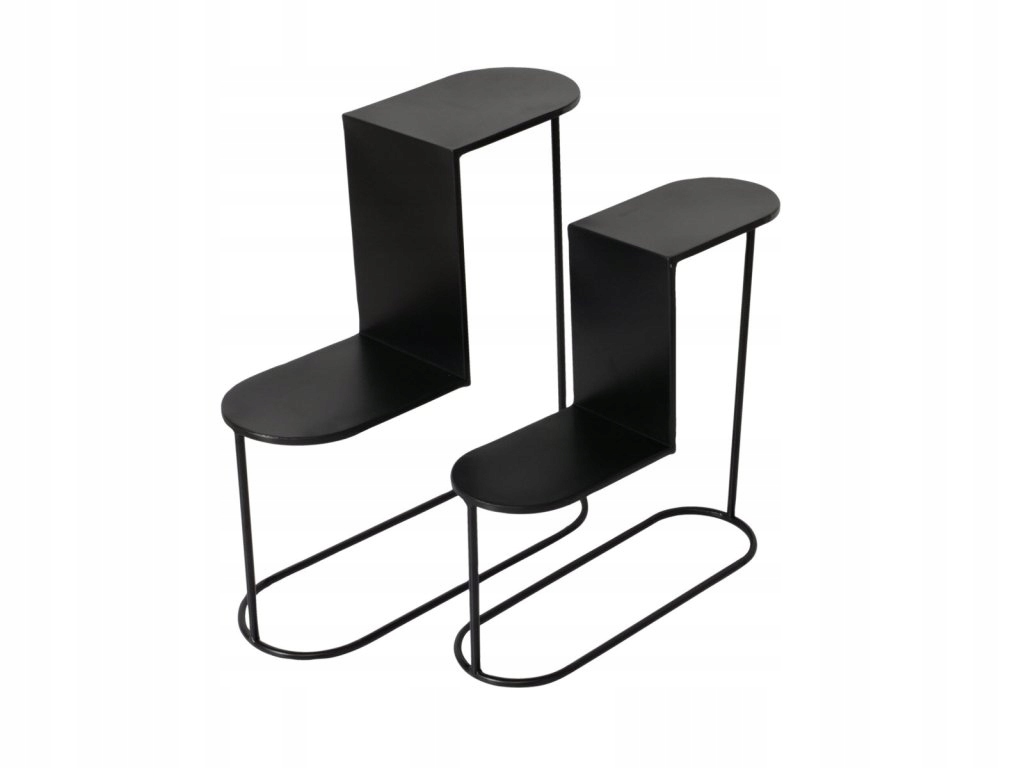 Stojany na kvetináče Pluto, 2 kusy, výška 45-55 cm, čierna farba