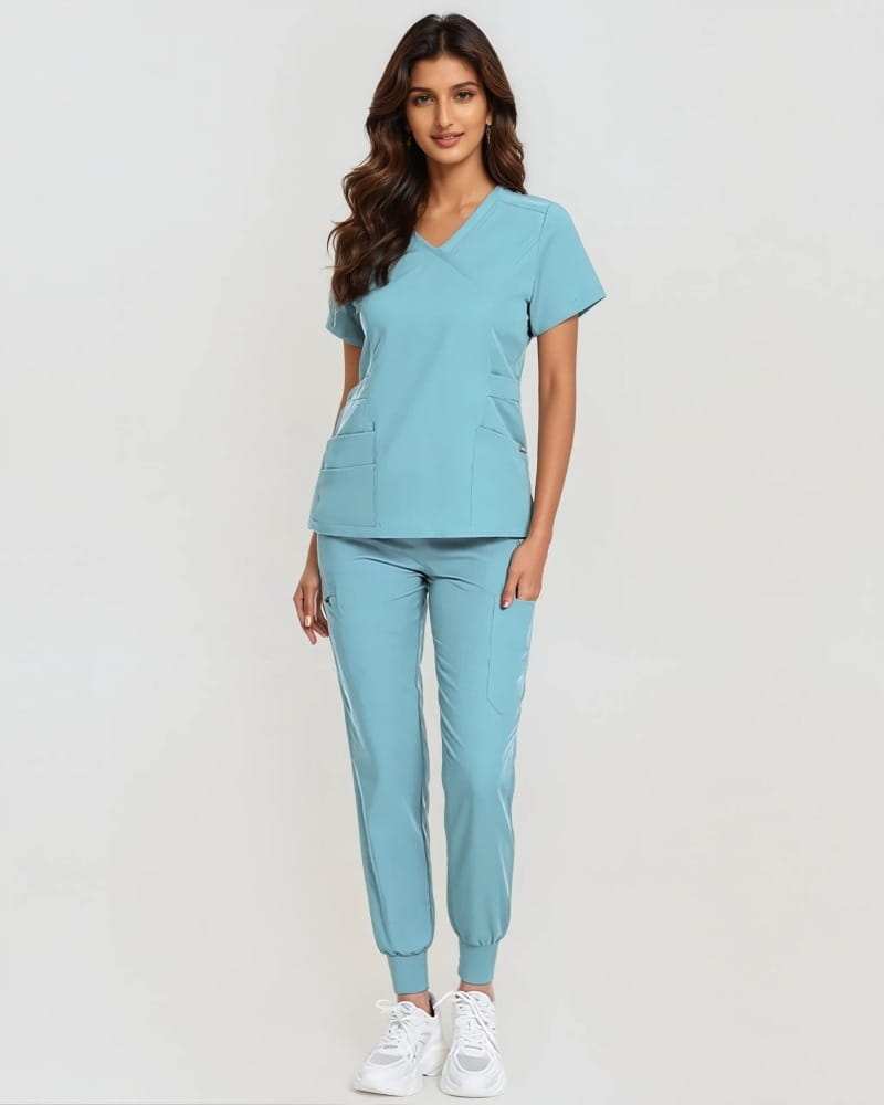 Komplet Medyczny Damski Scrub Uniform, Model Cure, Kolor Light Blue Roz. Xs