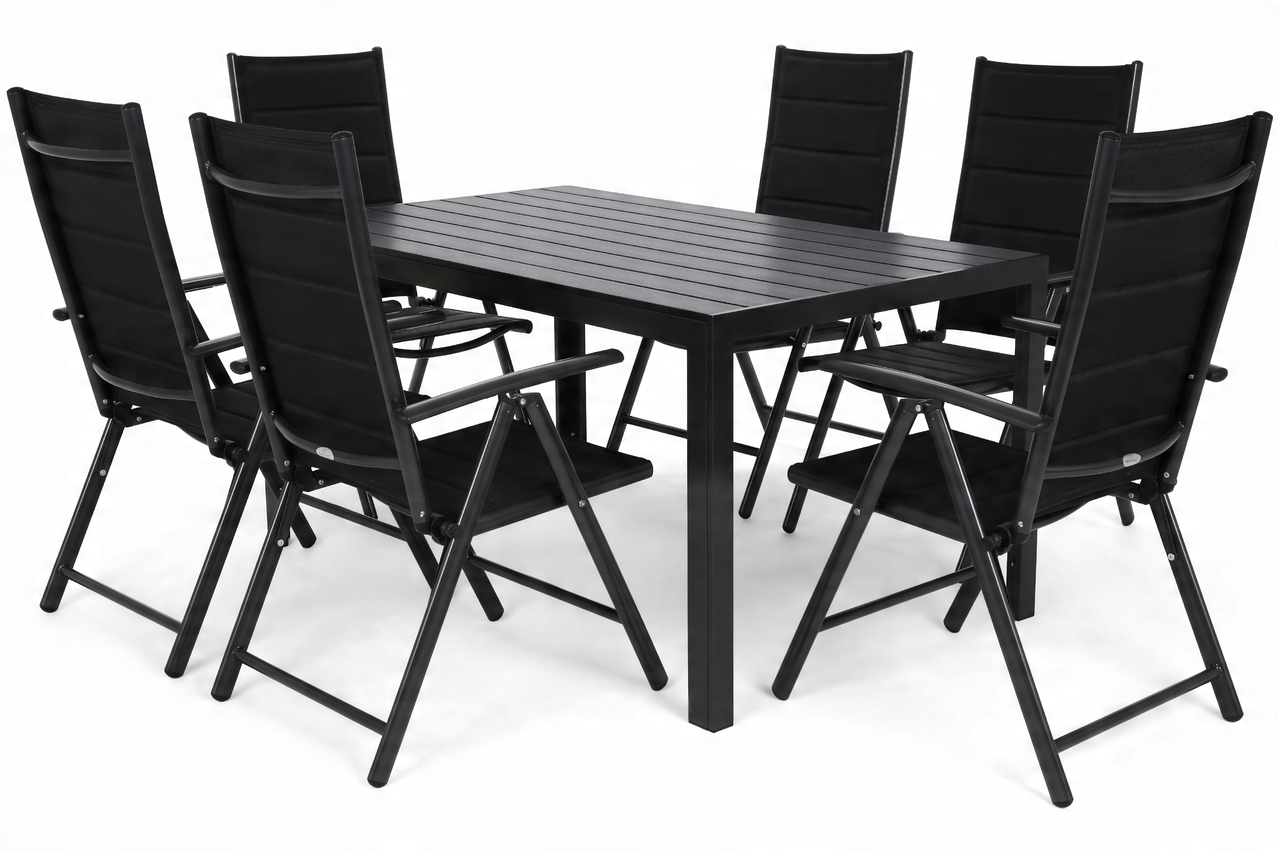 

Meble ogrodowe aluminiowe Ibiza 150 cm Black 6+1