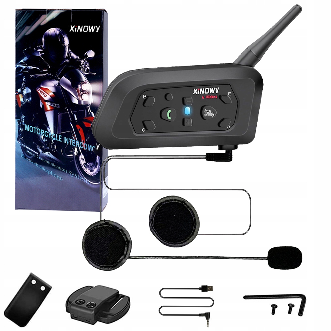Intercom Motorcycle Intercom 1200M IP67 2025 Klasický Vzhled Pro 1 Přilbu
