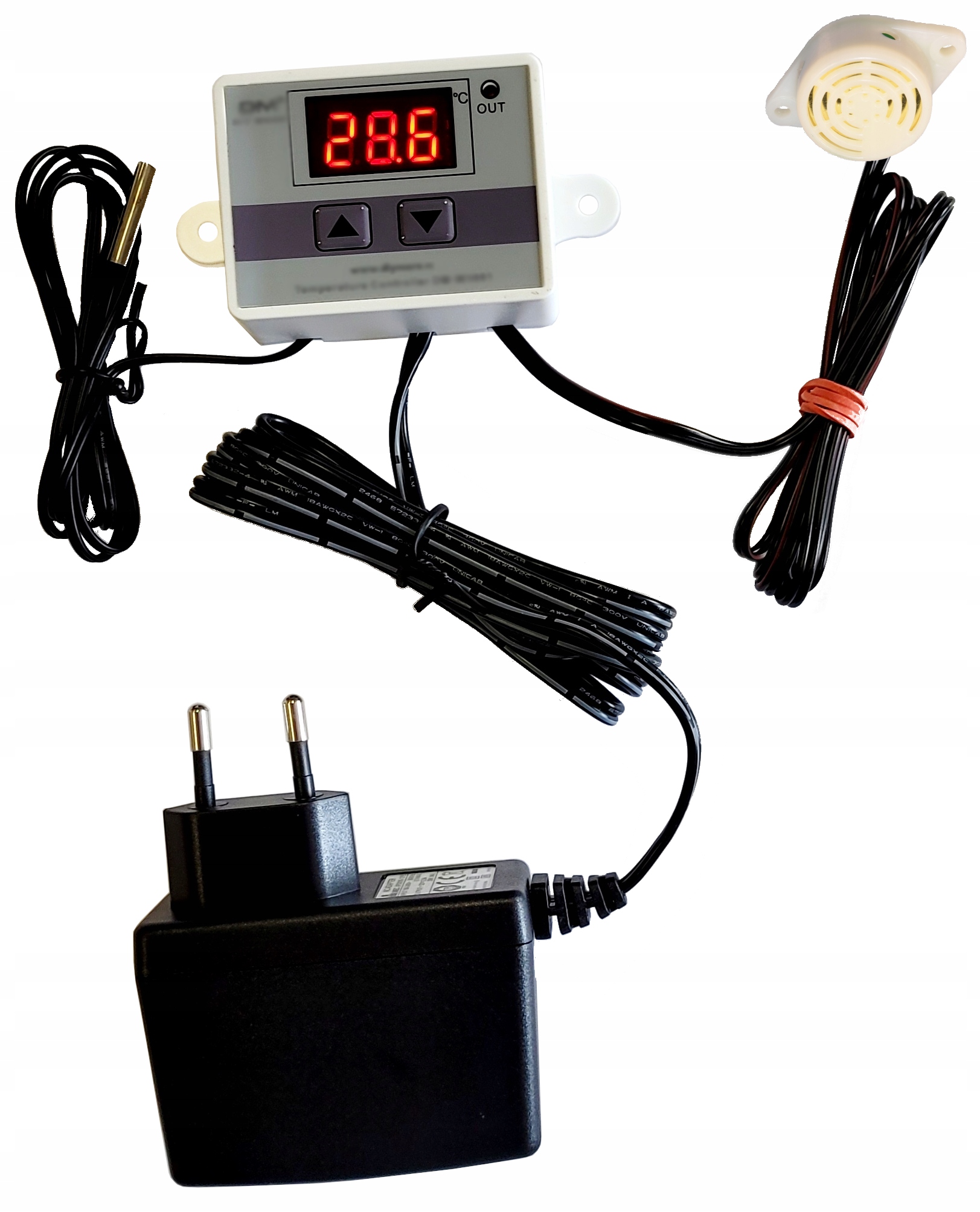 Alarm nízké nebo vysoké teploty s displejem