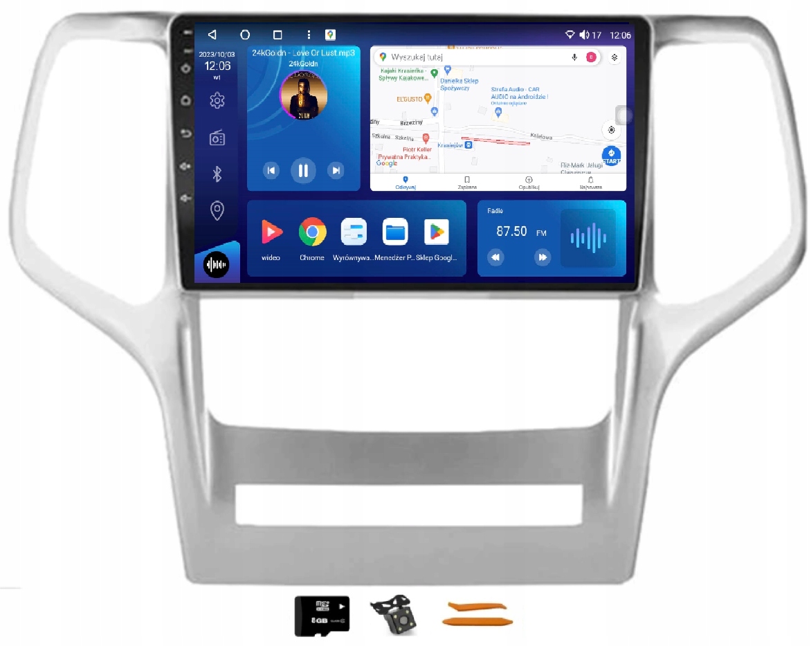 Rádio Android Navigácia M8250 Qled Carplay Lte Jeep Cherokee 4 WK2 08-14