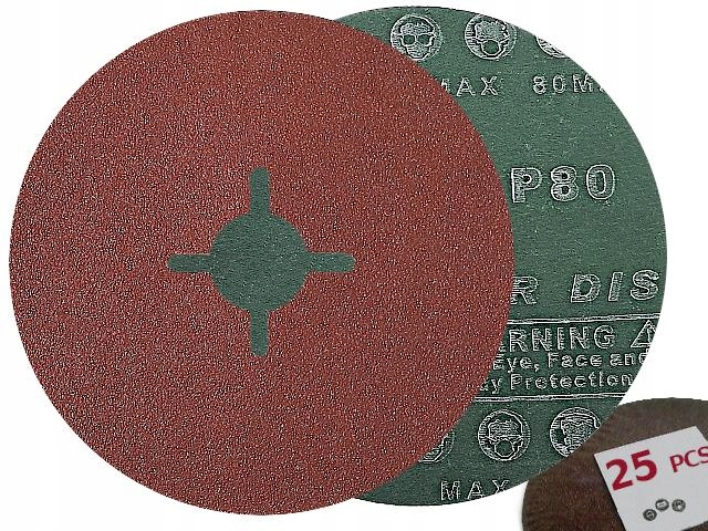 

Krążek Fibrowy Dysk Tarcza Fibra 125mm P 80 x25szt