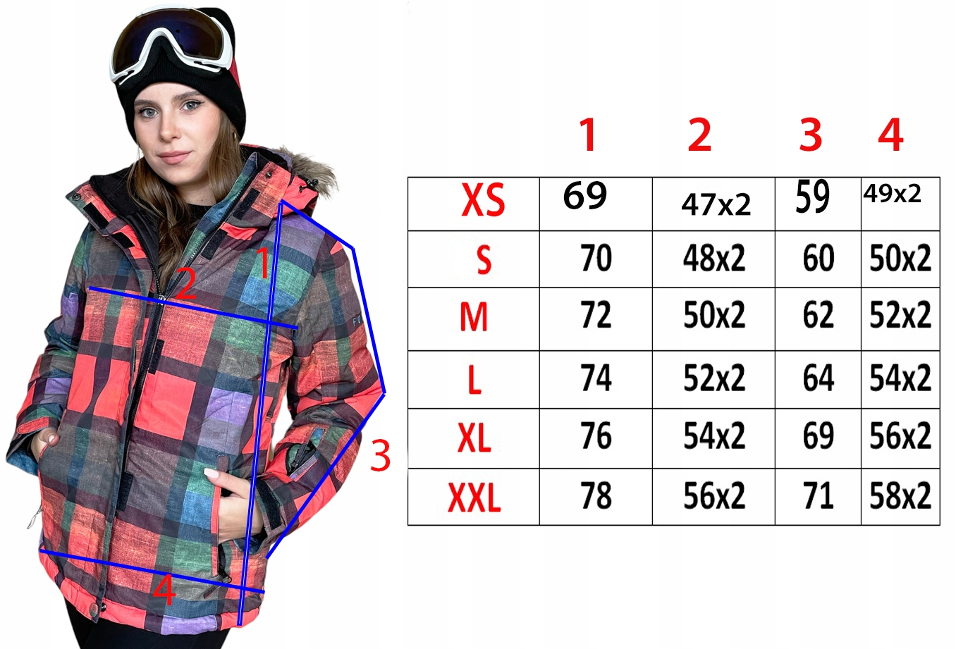 DAMSKA KURTKA NARCIARSKA ZIMOWA SNOWBOARD XS Kaptur z kapturem