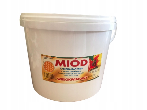 Miód wielokwiatowy jasny 2025 wiaderko 5kg gęsty