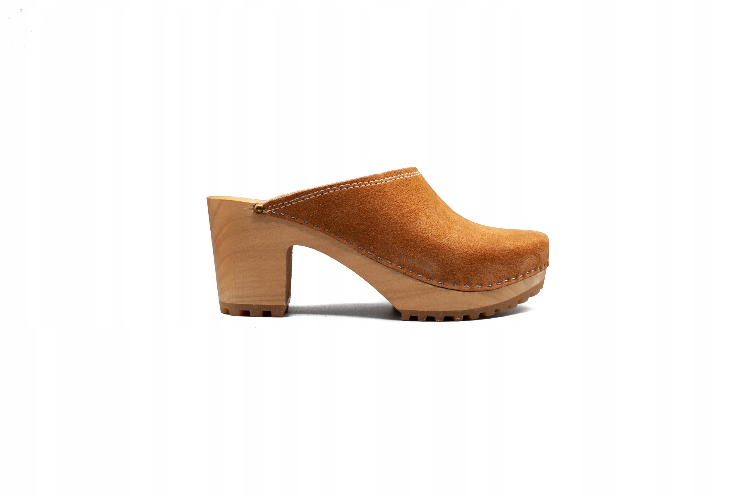 Drewniaki Skórzane - Brązowe trepy - 36 Oryginalne opakowanie producenta pudełko