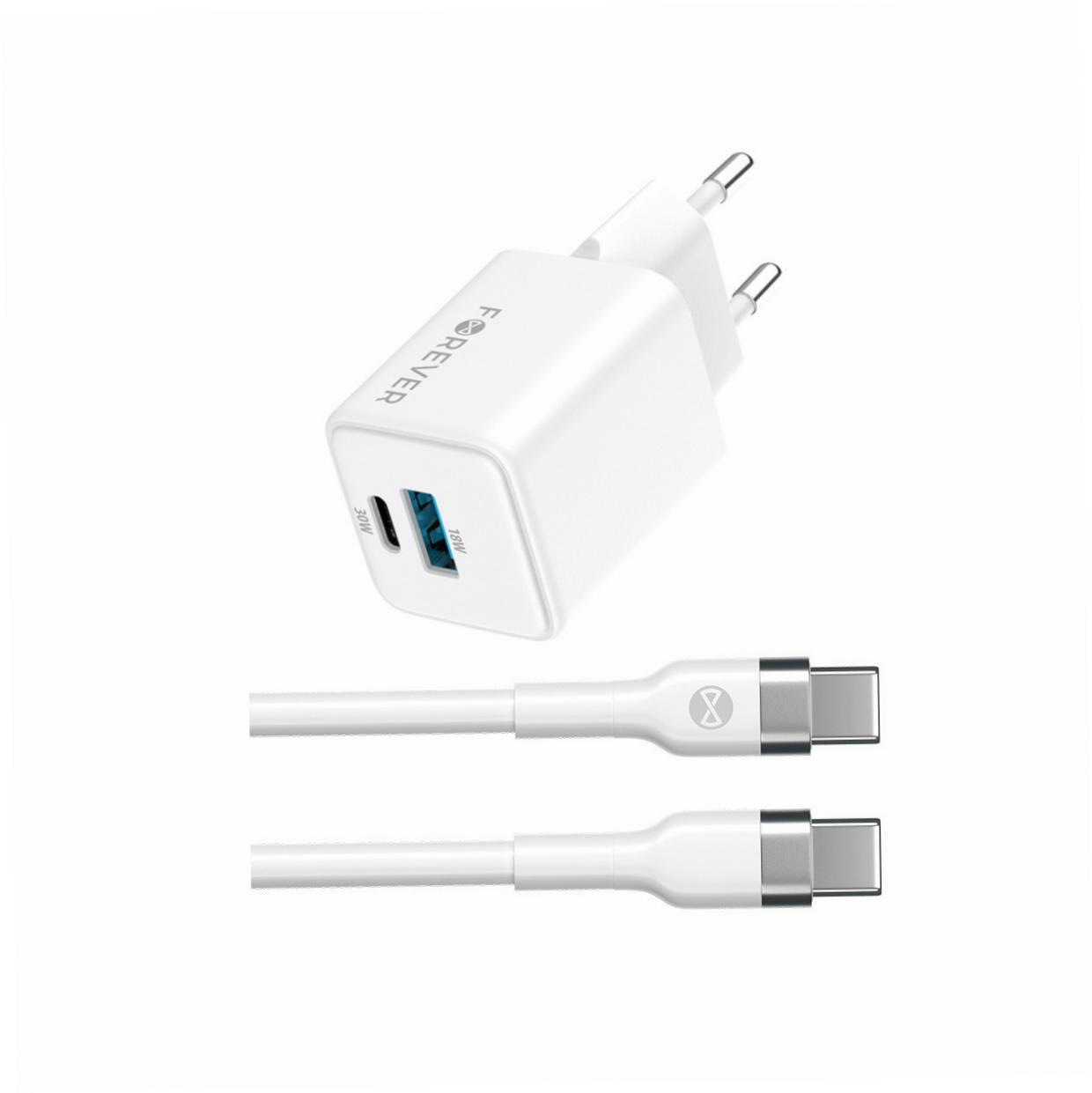 Szybka ładowarka GaN 30W 2 wejścia Usb i Usb-c z kablem do Xiaomi Redmi 9
