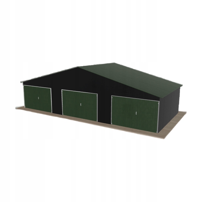 Plechová garáž 11x5 m třípolohová, dvoupolohová, černá