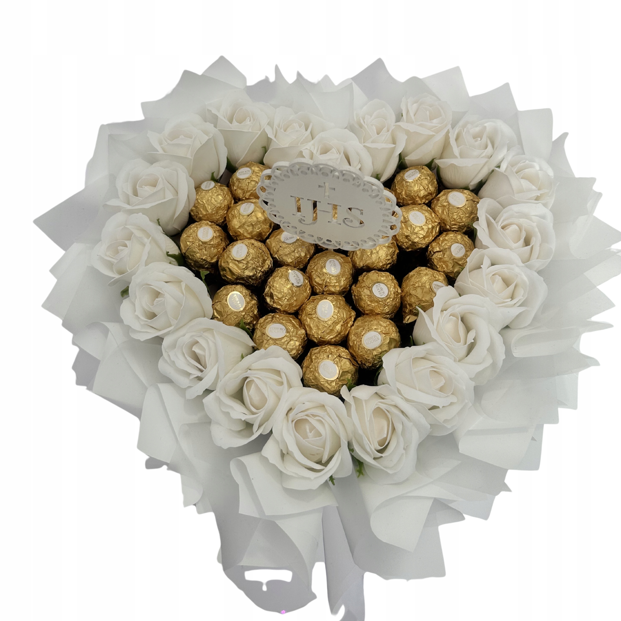 Dárková Sada Kytice Srdce Bílé Ferrero A Svaté Přijímání Svatba Svatba