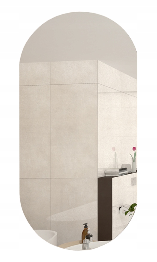 Lustro Owalne Ścienne Szlif 60x120 cm