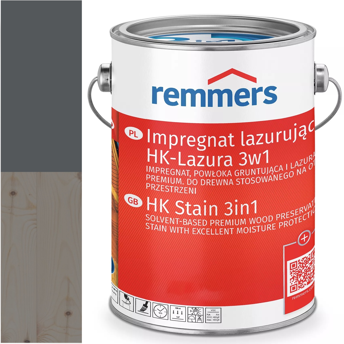 Remmers HK-Lasur Ochranná lazúra na drevo Ral 7024 Sivá Grafitová 20L