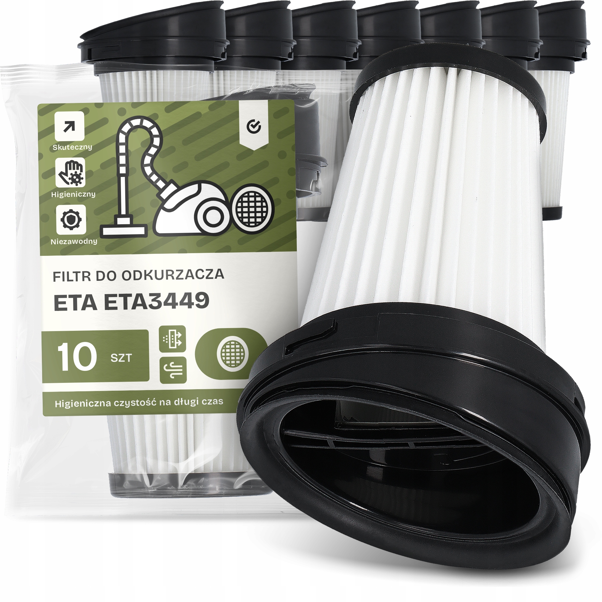 10 x Vzduchový Filtr pro vysavač Eta ETA3449 Hepa Účinný Em-w