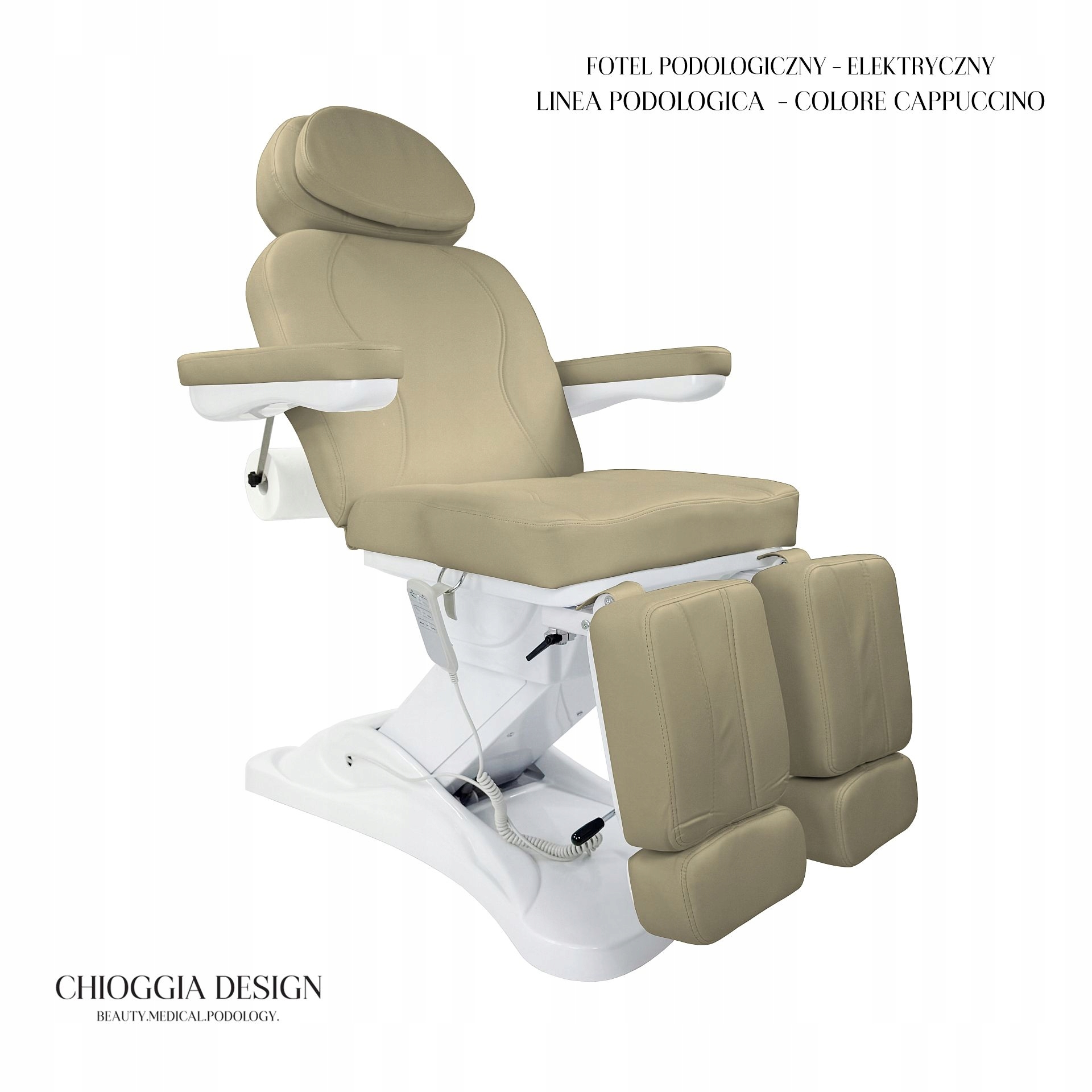 Chioggia Design Elektrické pedikérské křeslo Kolébka 3 motory Cappuccino