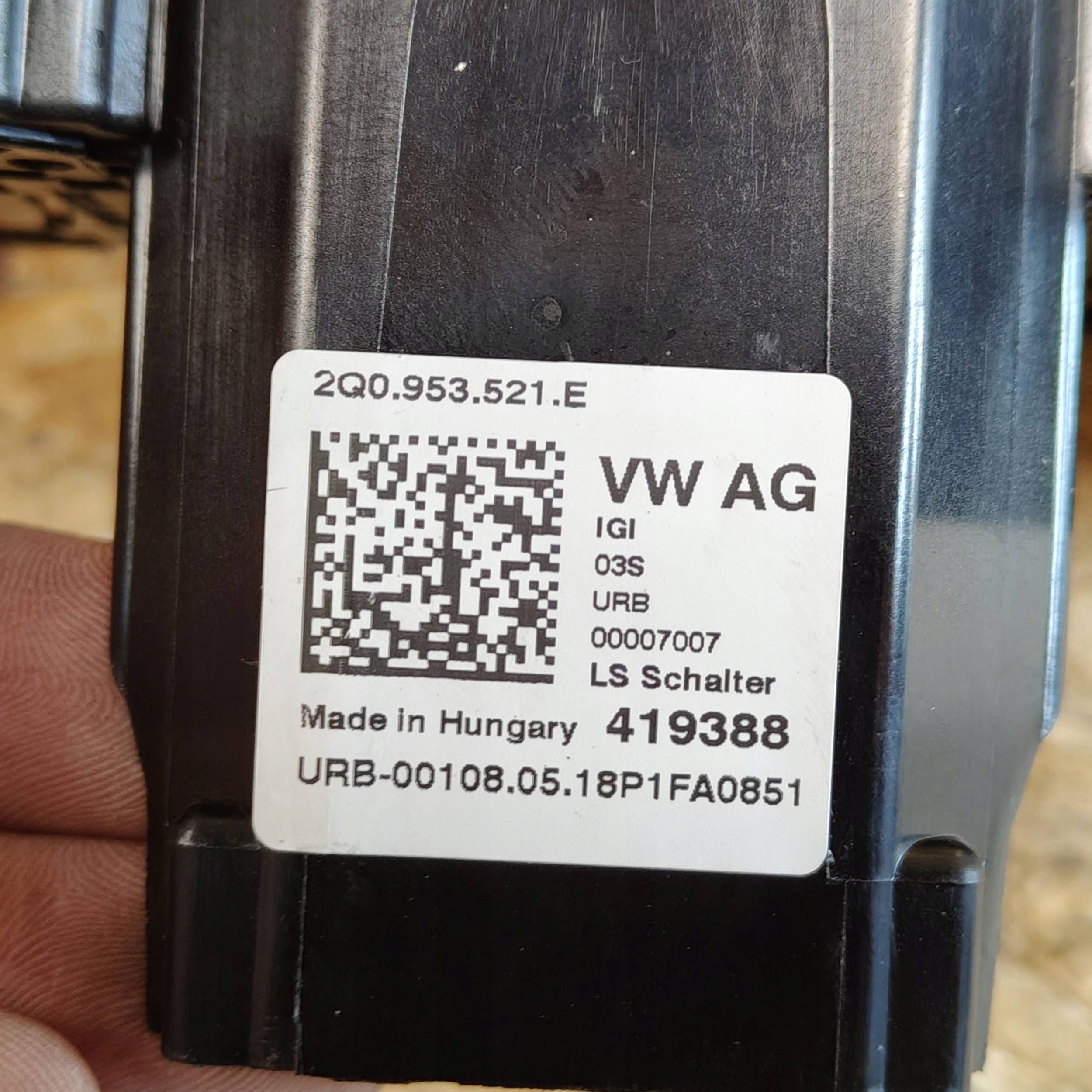 DEVIO LUCI TERGICRISTALLO TERGI Volkswagen Polo VI 2Q0953502