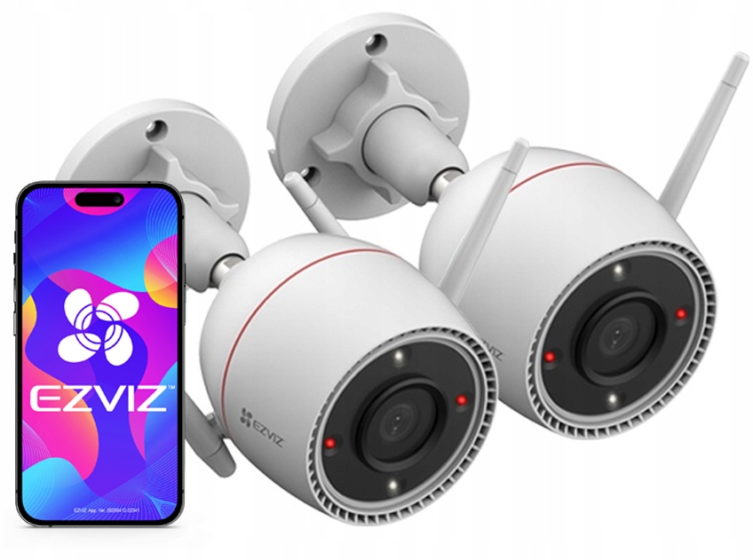 Dve kamery Ezviz H3c 5MP WiFi Vonkajšia farba 24/7 Detekcia Odpudzovanie