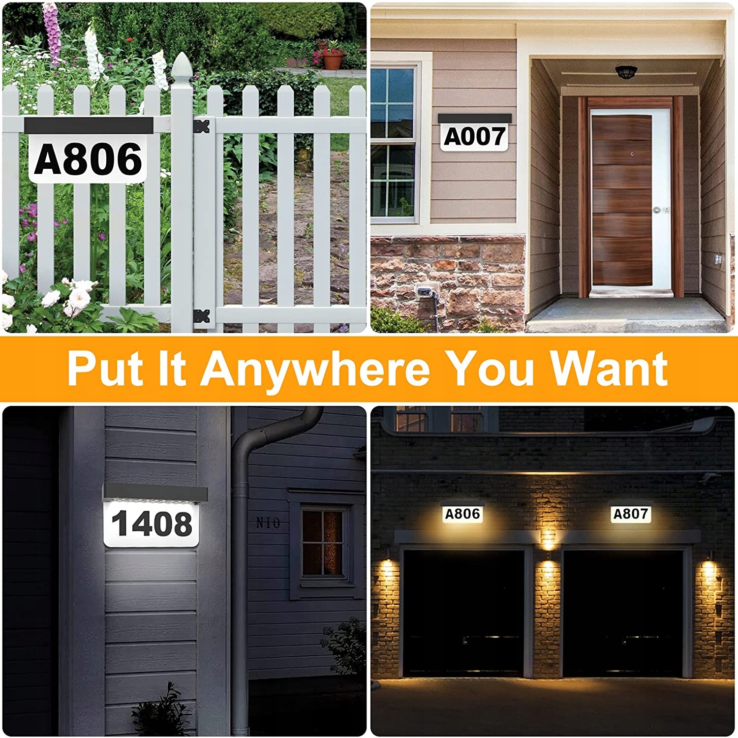 PODŚWIETLANY NUMER DOMU LAMPA SOLARNA LED Wysokość produktu 18.4 cm