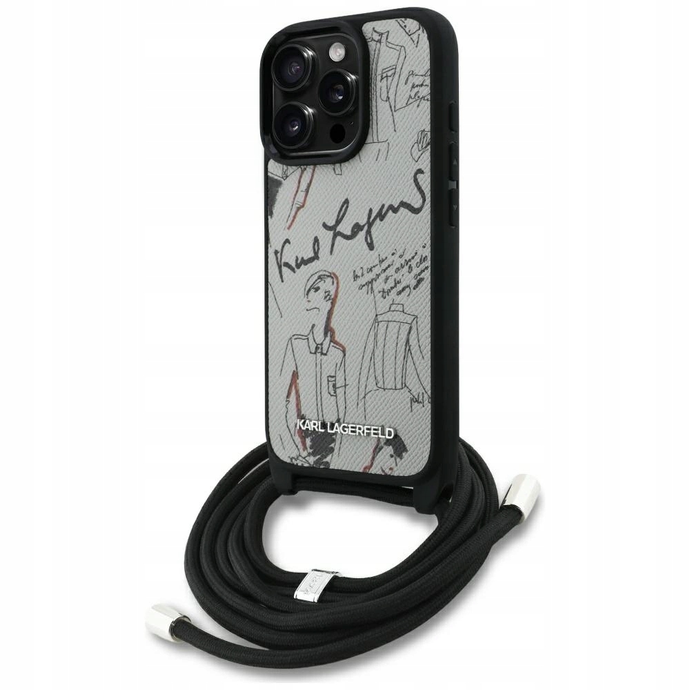 Pouzdro Karl Lagerfeld Crossbody Grained Pattern & Logo pro iPhone 16 Pro ša