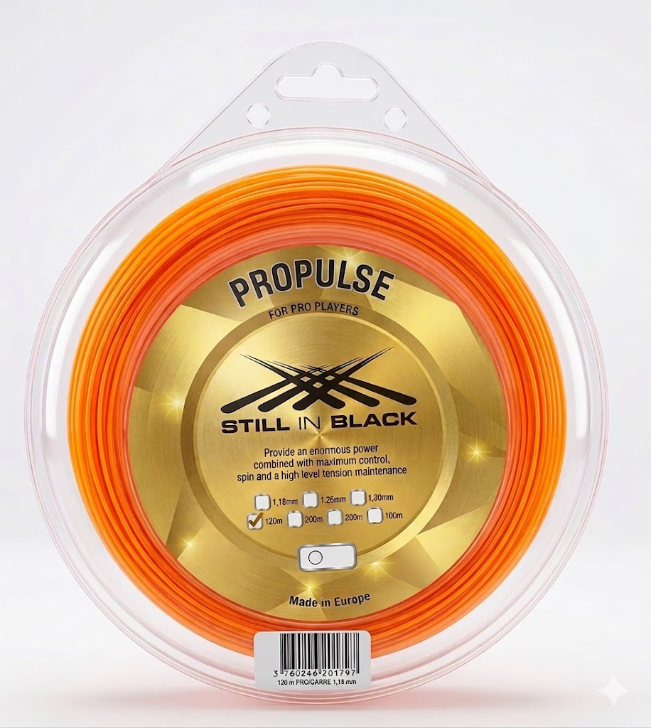 Tenisový výplet Still in Black Propulse 1.25 mm 120 m Oranžový
