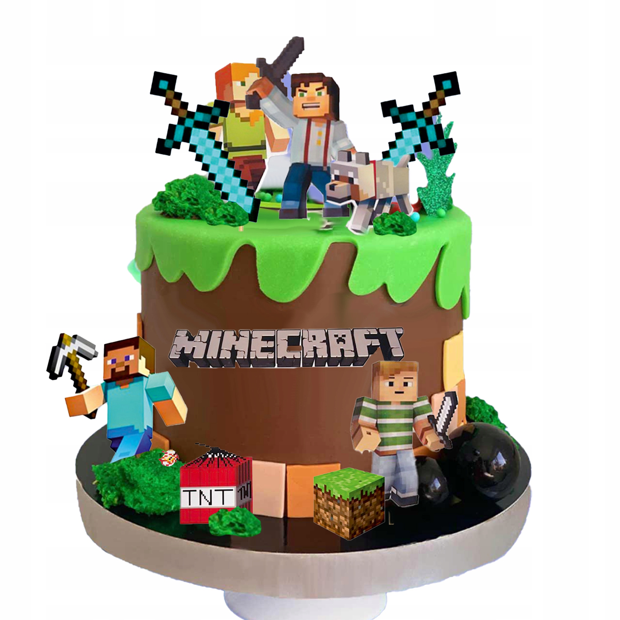 Levně Sada na zdobení dortu na cukrové hmotě Minecraft Figurky na dort 10 ks
