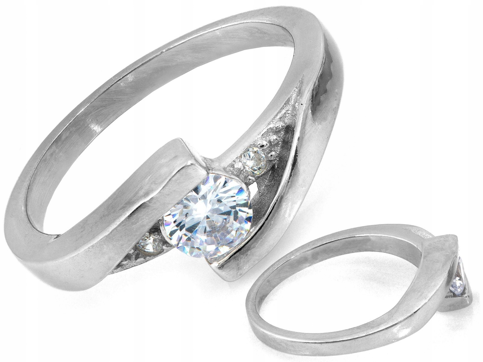 Prstýnek 925 s očkem a zirkony r12 dárek 2.84 g