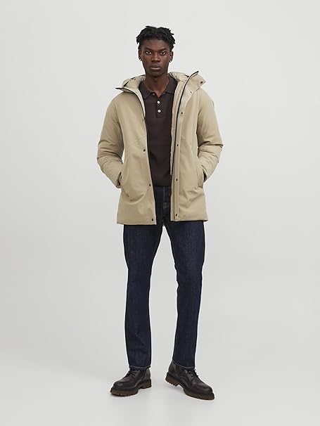 Jack&jones Béžová Pánská Parka Bunda S Kapucí K Bokům S 7BA