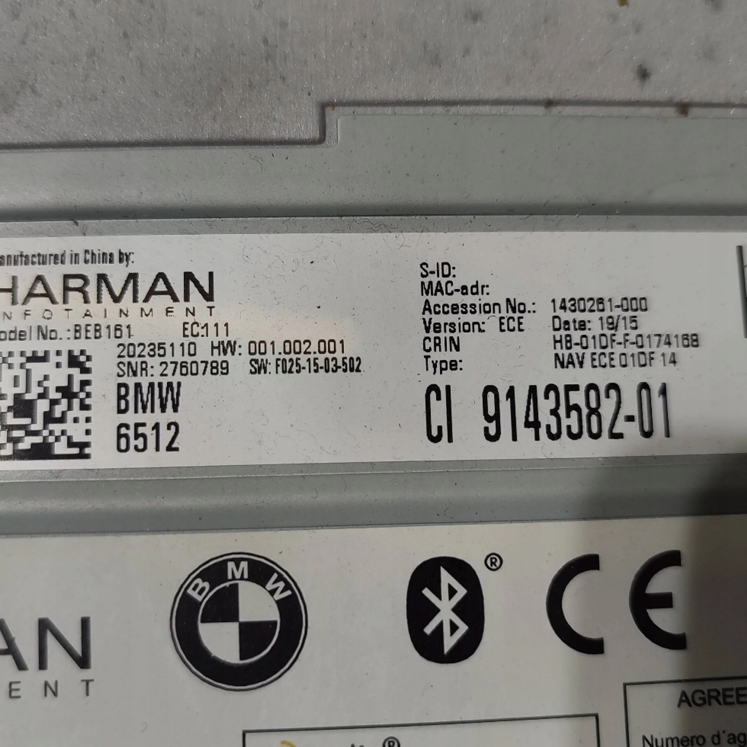 BMW X3 F25 2015 Radio