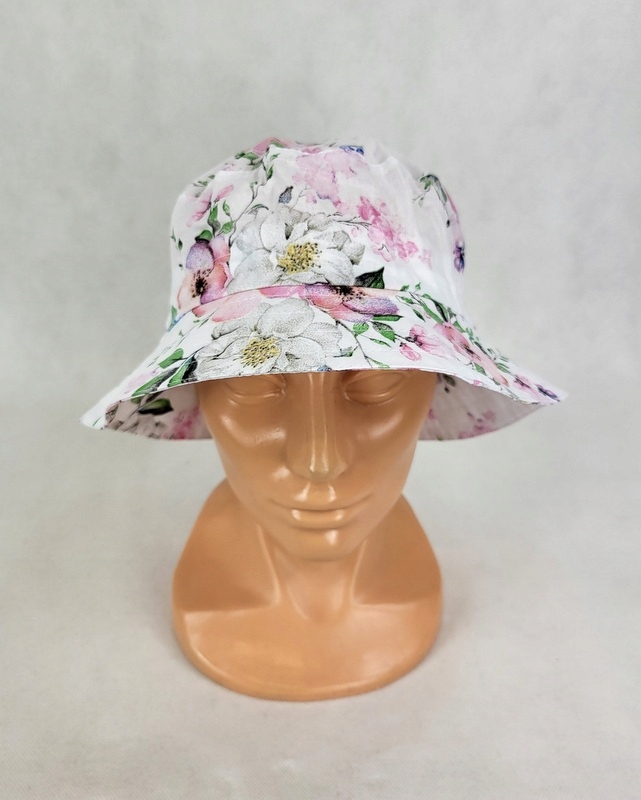 588 KAPELUSZ letni BIAŁY wzór 100% BAWEŁNA L Materiał dominujący bawełna