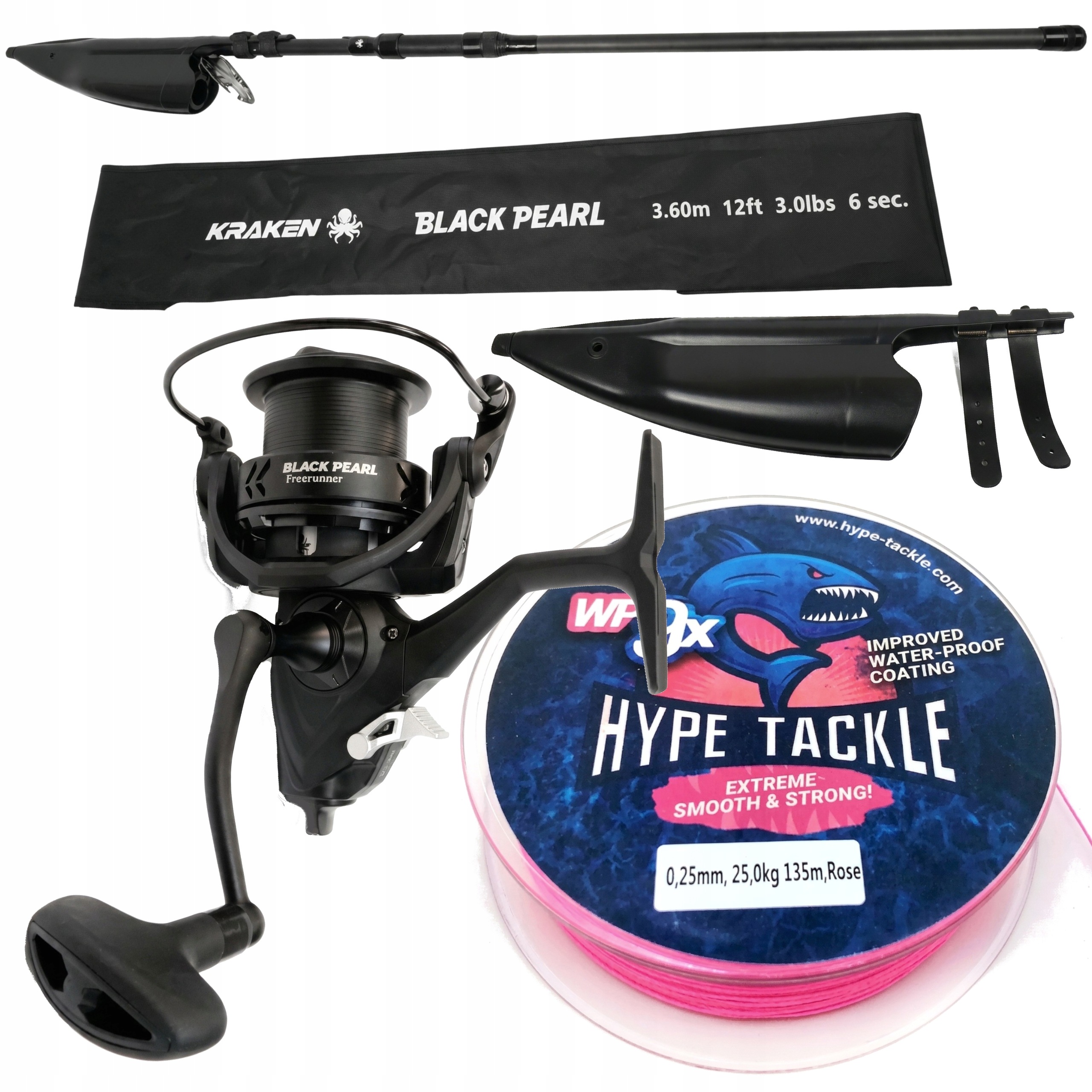 Zestaw Wędkarski Karpiowy Wędka Kołowrotek Kraken 3.6M Tele Carp+plecionka