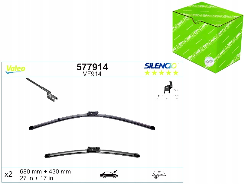 Lišta Stěrače 2KS VF914 Silencio 680 430 MM Jaguar Xe Xf I Xf II