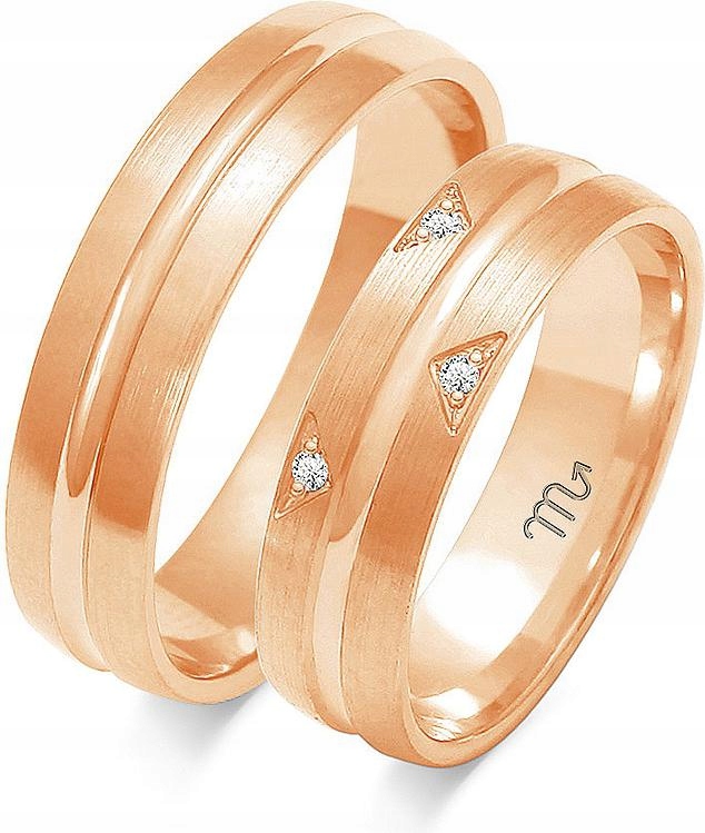 Růžové zlato snubní prsten svatba 585 r8 9 10 dámská svatba kolekce