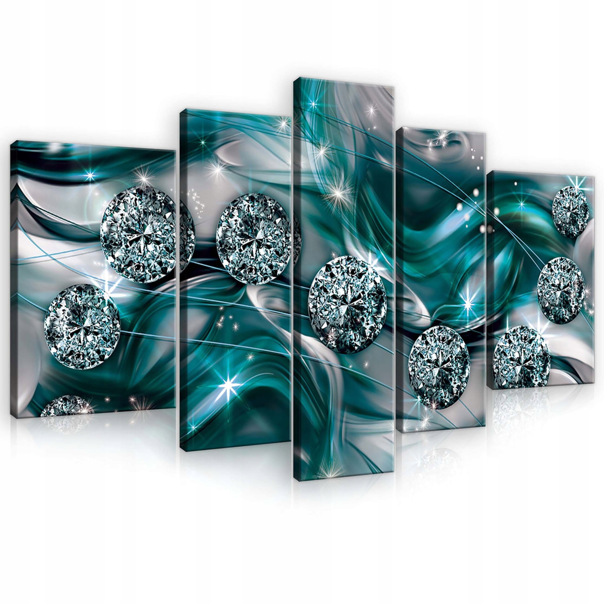 Obraz 170x100 Abstrakcia tyrkysové diamanty lesk vlny moderný luxus
