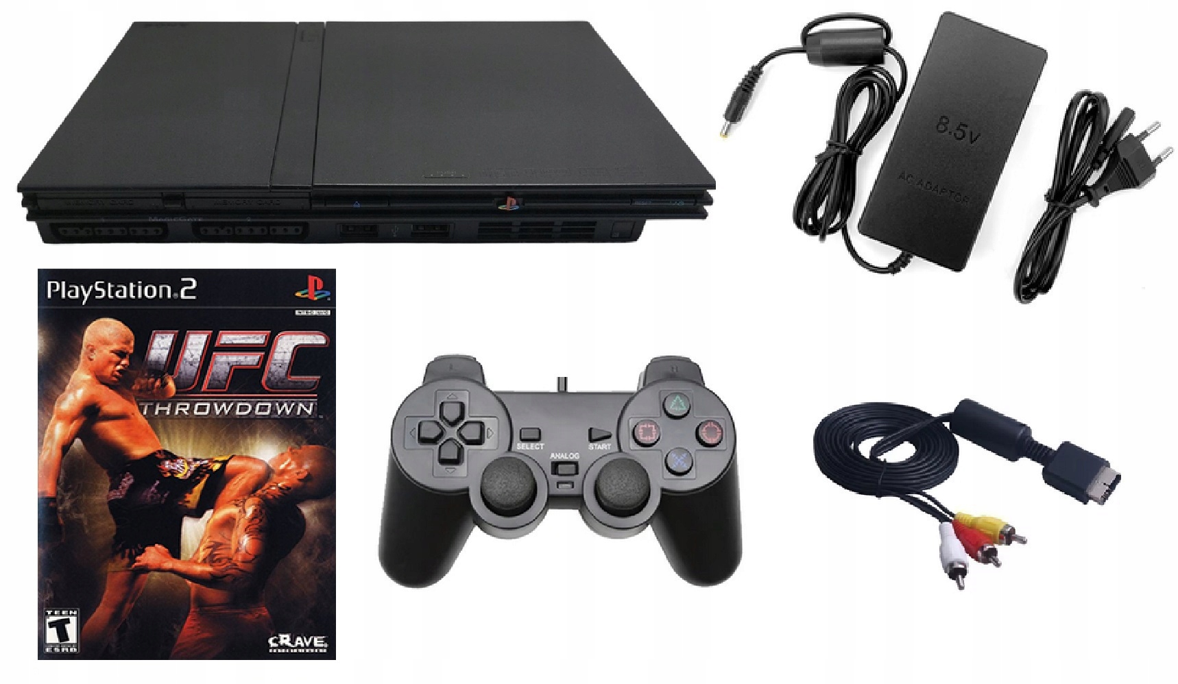 Konsola PlayStation 2 PS2 Slim + Pad + Karta + UFC Throwdown